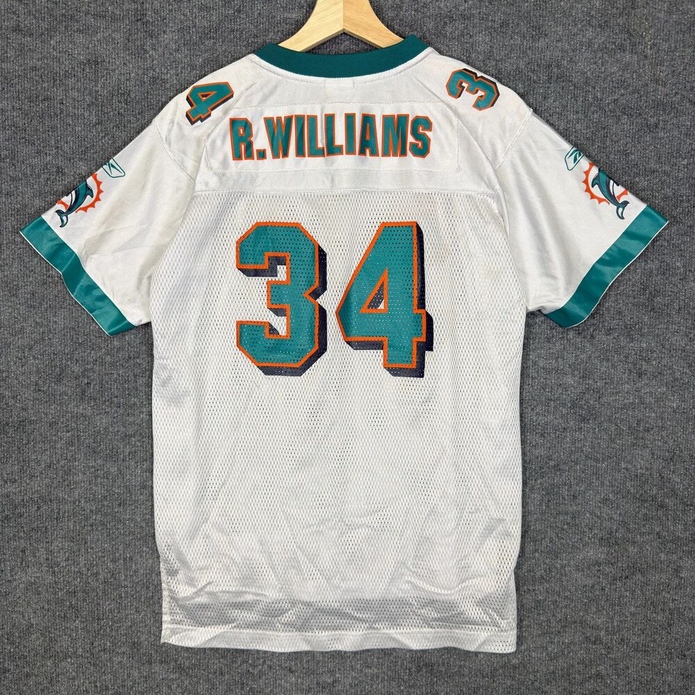 Ricky Williams Miami Dolphins Reebok Jersey NFL Youth XL 18-20 White Vintage